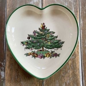 Spode Christmas Tree Heart Shaped Dish Festive Holiday Brand New Condition 4”